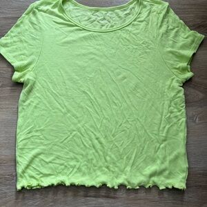 American Eagle Outfitters Light Cropped Ribbed Tee